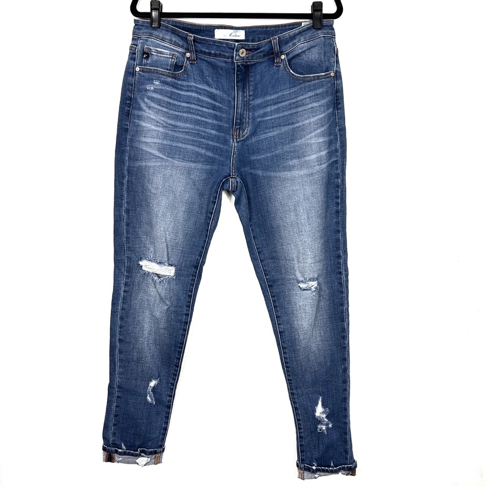 KANCAN raw hem distressed skinny jeans W16